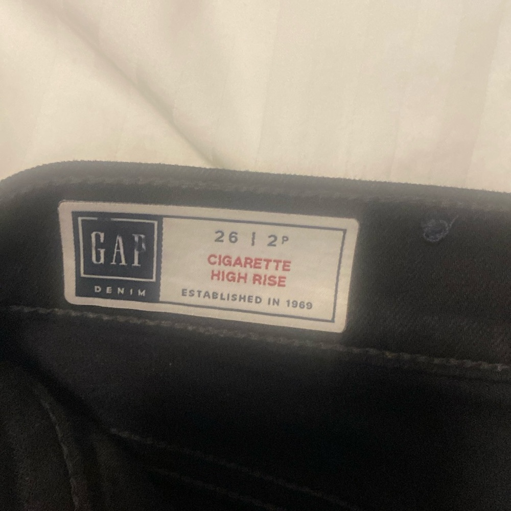 Gap black jeans, slim fit, high rise